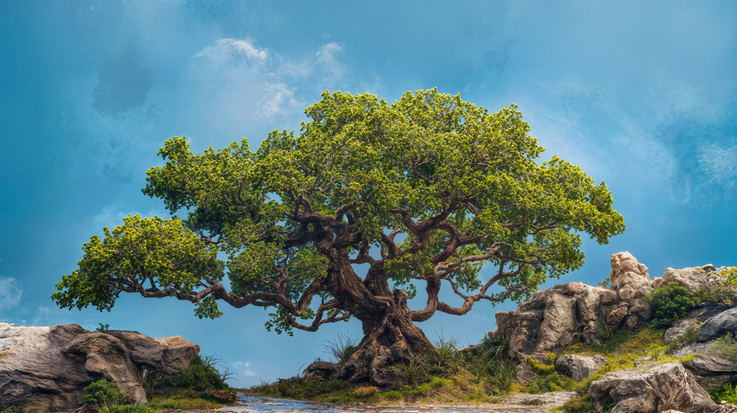 background image: serene landscape with river